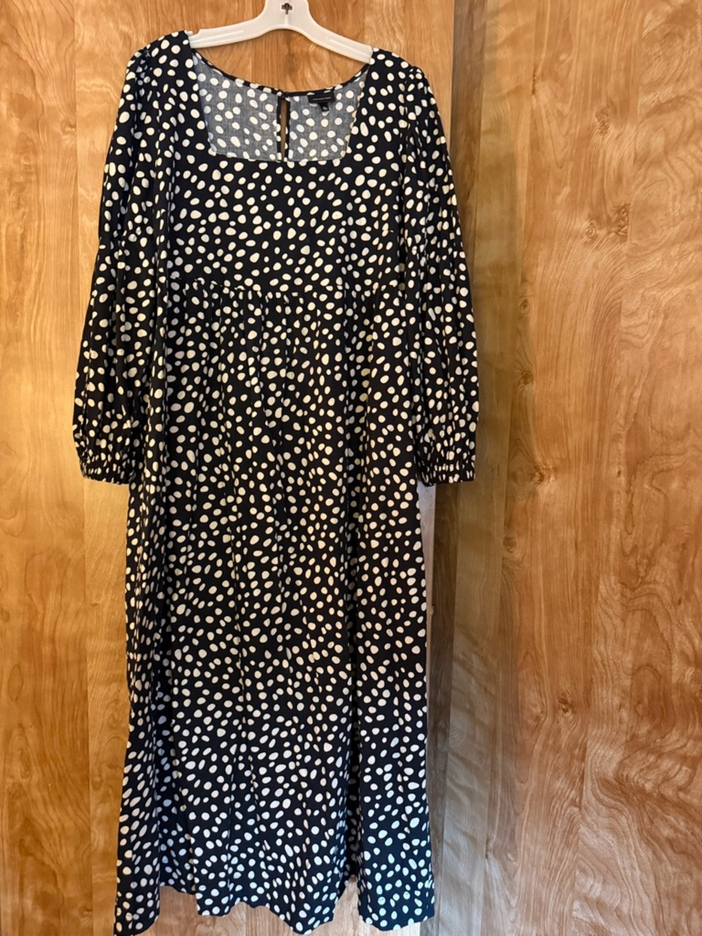 Who What Wear Black Dress with Cream Polka Dots
